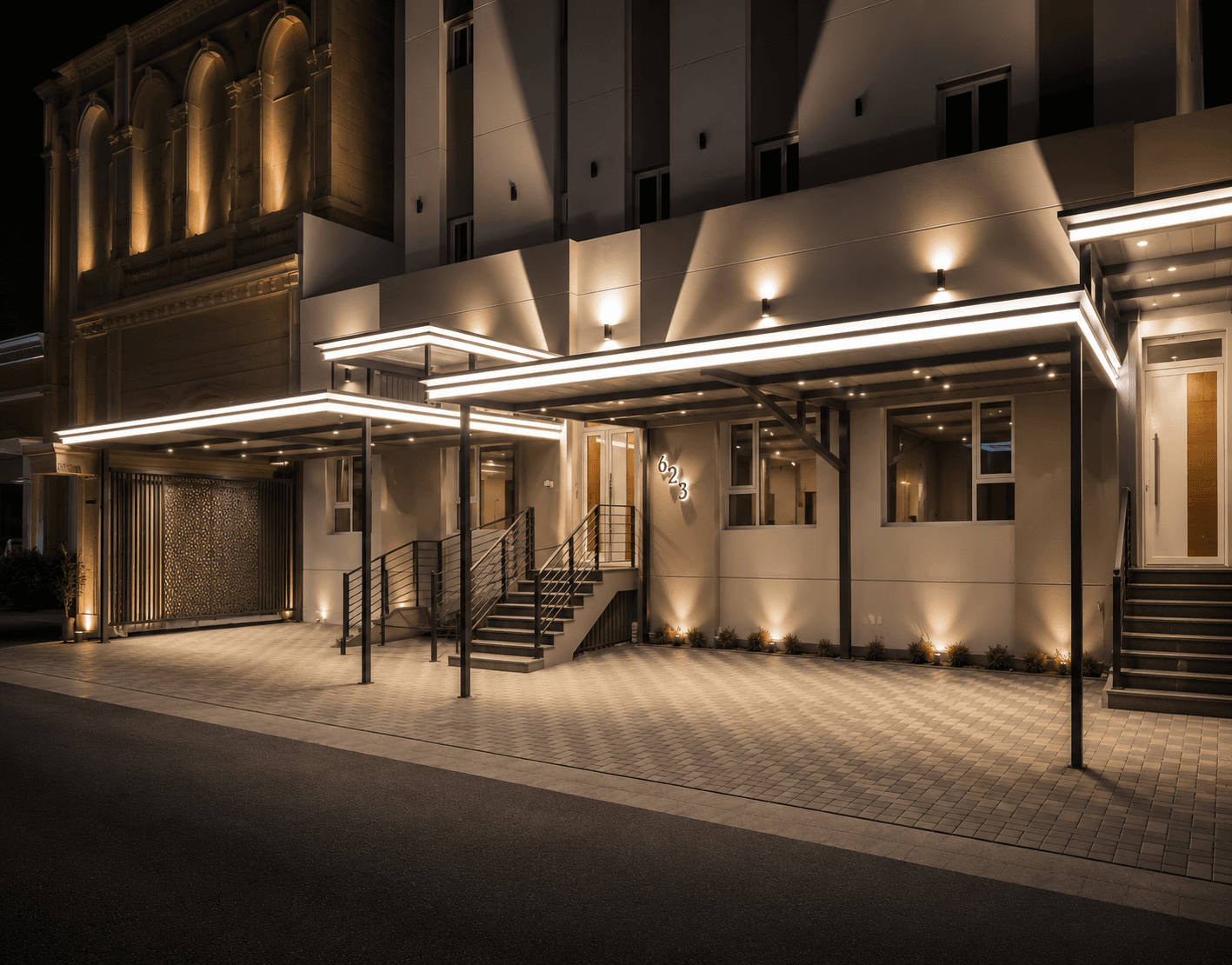 Decorative outdoor pergola lighting design Kuwait